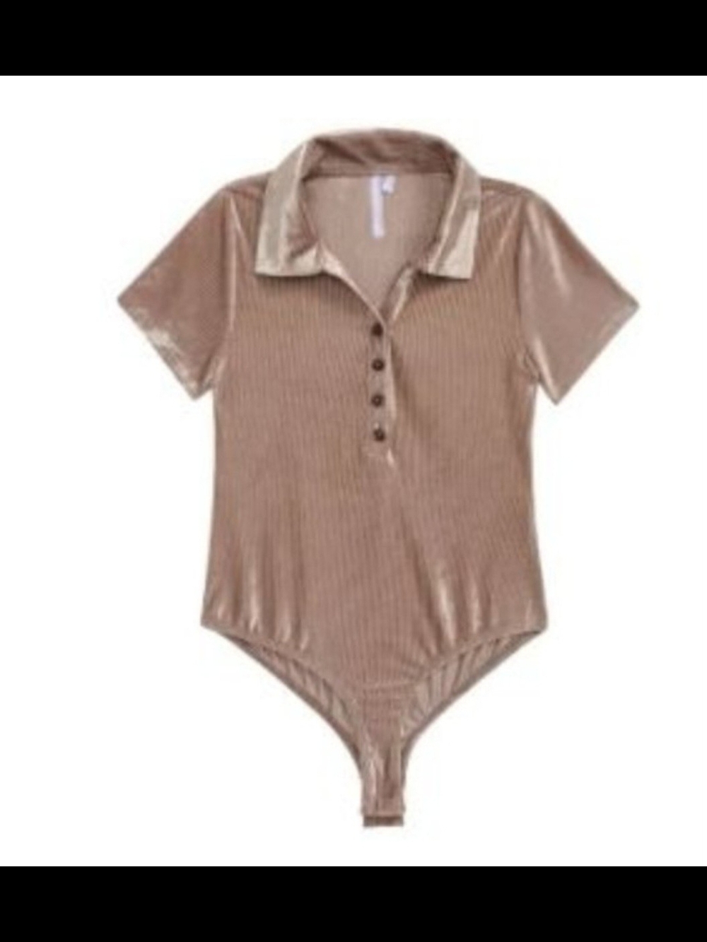 Good Luck Girl NWT Taupe Velvet Bodysuit Size L Y2K Soft Stretch Trendy Top